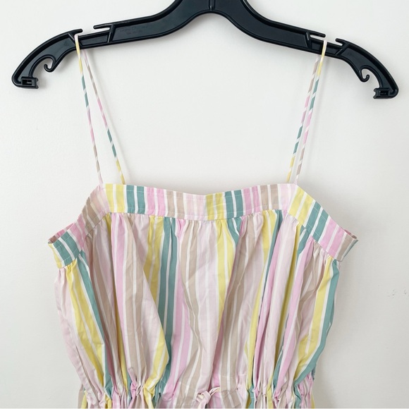 GANNI Cotton Midi Dress In Striped Print size US 8 - Picture 11 of 16